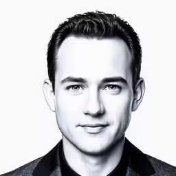 black and white portrait of a man