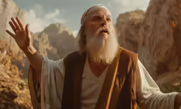 an image of jesus on a mountain