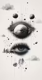the eye of an earth with clouds in it