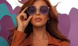 a young woman is dressed in orange clothing