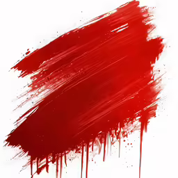 a painting brush with red smudges that is very red