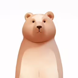 a large, very big beige bear statue on display