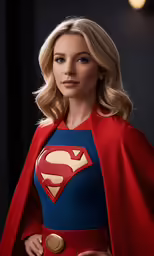 a woman dressed as a supergirl posing