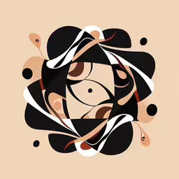 an abstract design in brown and black