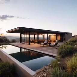 a very large house with an outside living area