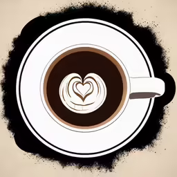 a cup of coffee with two hearts in it