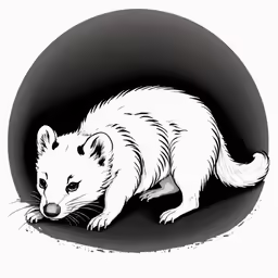 an animal is standing in the shade on a white background