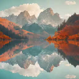 an image of the mountains reflected in water