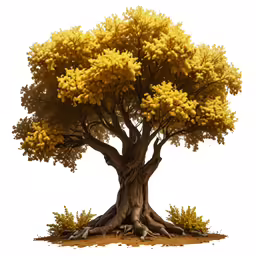 an image of tree in bloom with yellow flowers