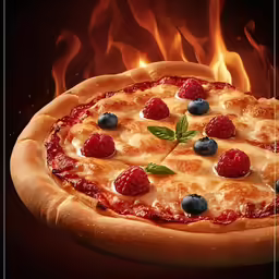 a pizza that has some blueberries on it