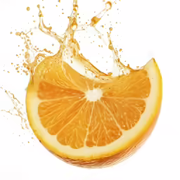 a orange is shown with some juice coming out of it