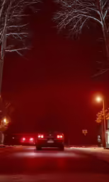 a couple of cars parked in front of a building at night