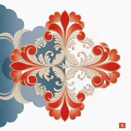 decoratively designed circular cut out of paper