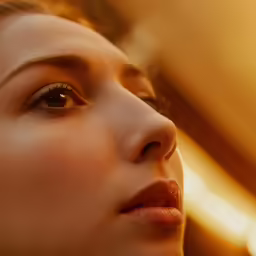 a woman with a brush in her ear