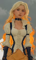 a very pretty lady in a corset
