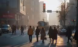 many people walking down a busy city street