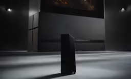 a podium is in the middle of a room