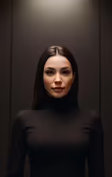 a beautiful young woman posing in a dark room