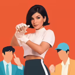 a woman is standing up with her hands on her hips