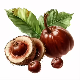 an illustration of a plum and a plum tree fruit