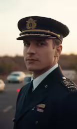 this is a male military officer wearing his uniform