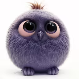 this purple and black toy has very big eyes