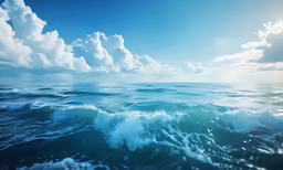 a large ocean with water splashing on it