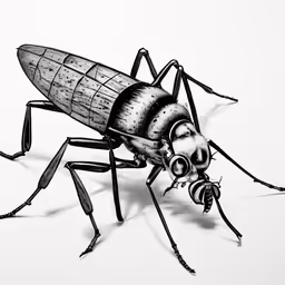 a bug with an image of a fly on its body