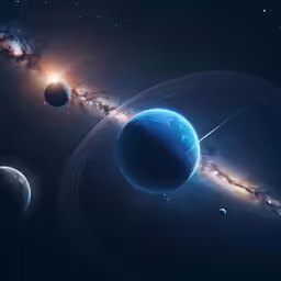 a group of planets sitting in the middle of space