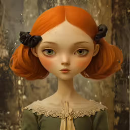 a picture of a doll dressed in an old dress