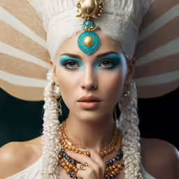 a woman dressed up in an egyptian costume