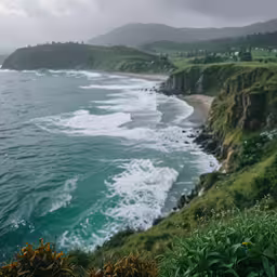 a bird is standing at the edge of the ocean