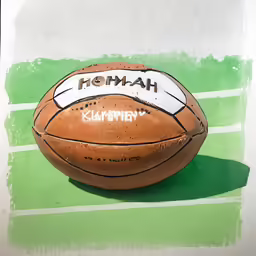 this is a photo of a football on the sidelines