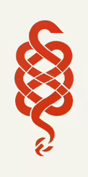 a red snake is in front of a white background
