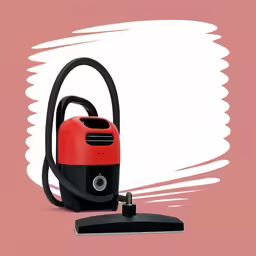 a large electric vacuum cleaner sitting on top of a pink floor