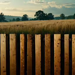 a fence in the middle of a grass field