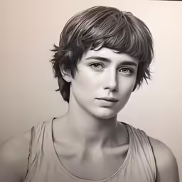 black and white photograph of a young woman