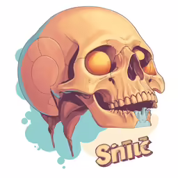 the skull is covered in the word shit