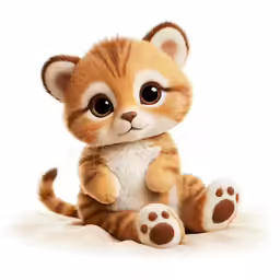 the small orange kitten has brown eyes