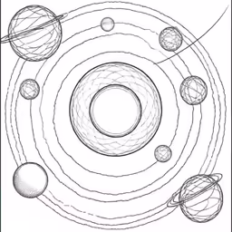 a diagram showing how to draw a solar system