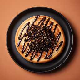 chocolate and vanilla bread with melted syrup on it
