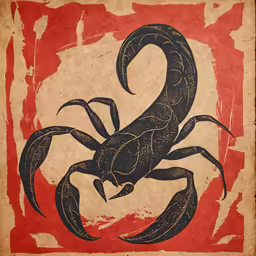 an image of a crab made out of black ink