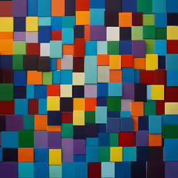 a close up of many different colored blocks