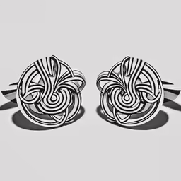 two metal pieces on a gray background