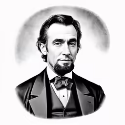 a black and white image of abraham lincoln