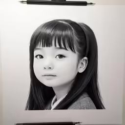 the girl in the photo is looking at the camera