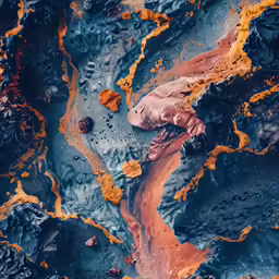 a river flowing between two rivers covered in dirt
