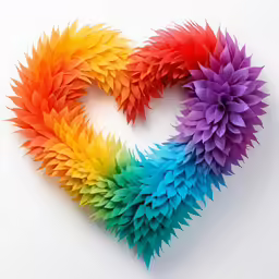 the heart is made up of colorful paper