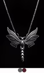 silver dragon necklace with beaded wings