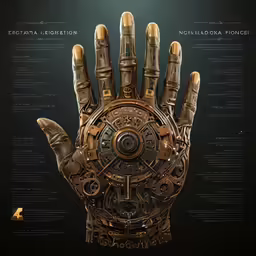 there is a mechanical hand that appears to be open